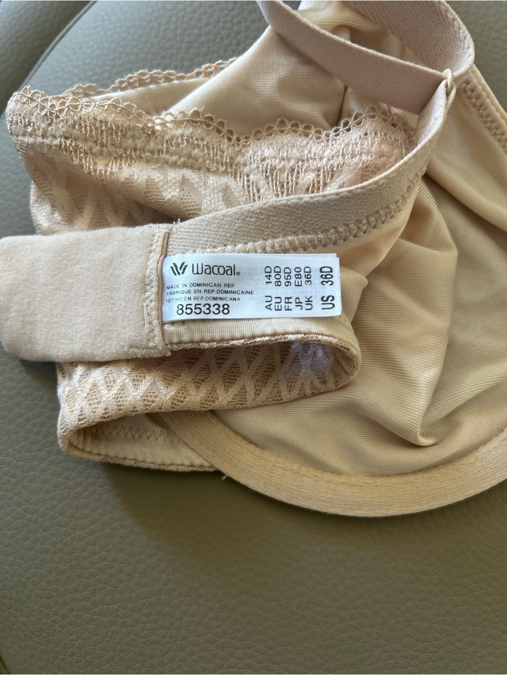 Wacoal Beige Underwire Support Bra 36D - Picture 3 of 4